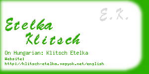 etelka klitsch business card
